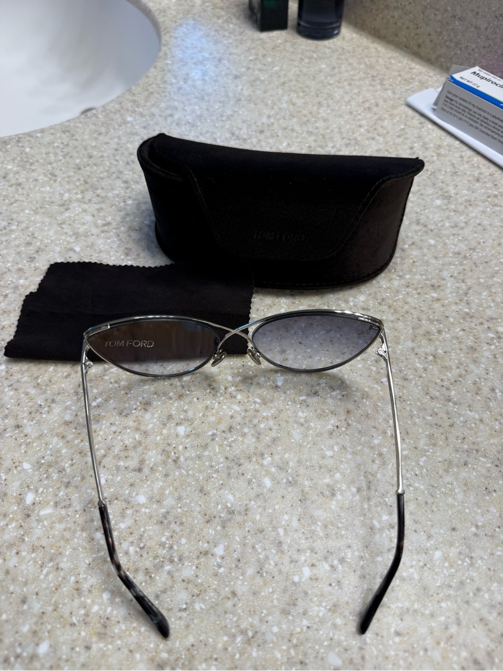 Tom Ford Silver Metal Cat-Eye Sunglasses with Gray Lenses